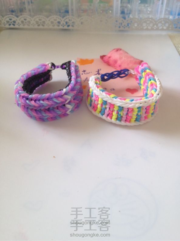 Rainbow loom 可双面戴的泰比手链 彩虹织机