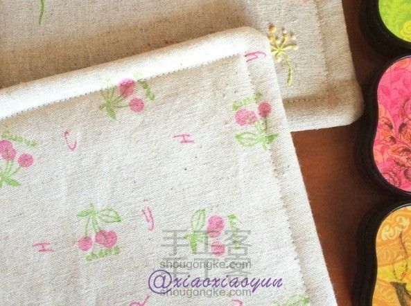 橡皮章点滴(二)印花布 制作方法