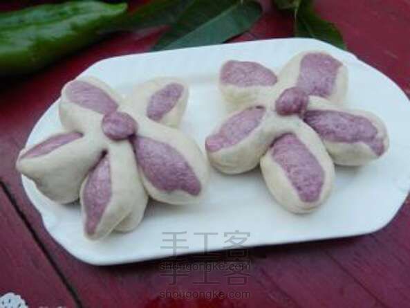 紫薯花朵馒头 美食教程
