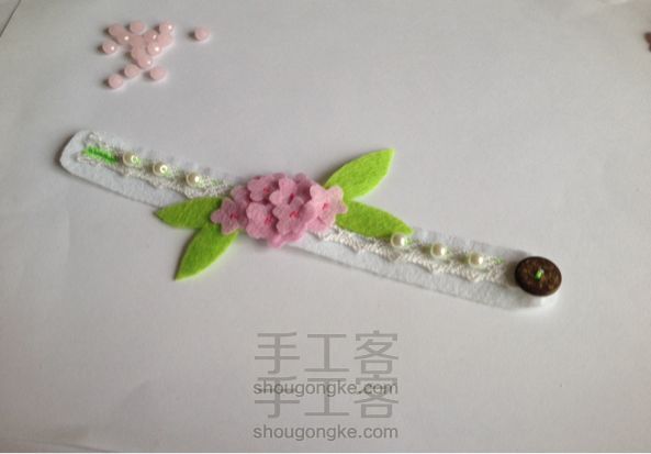 不织布手腕花  DIY手工制作教程