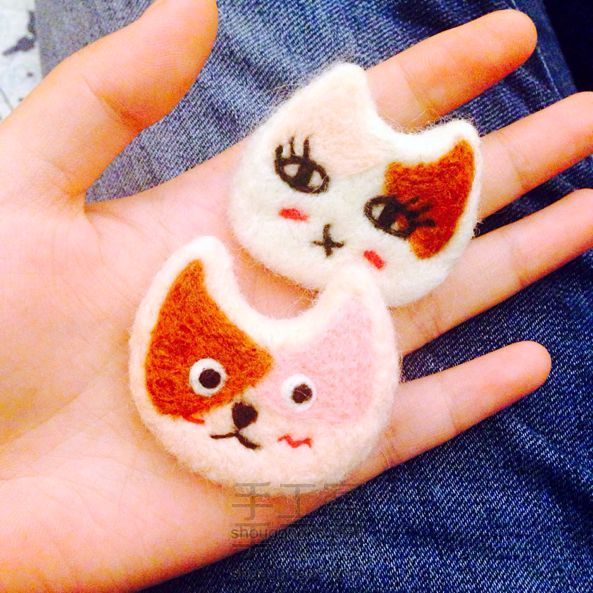 不高兴的小胸针!羊毛毡DIY制作!