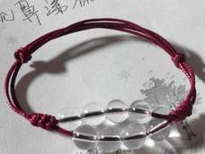 原创白水晶蜡绳手链 DIY手工制作教程