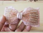 蕾丝串珠蝴蝶结发饰制作方法，很美很精致