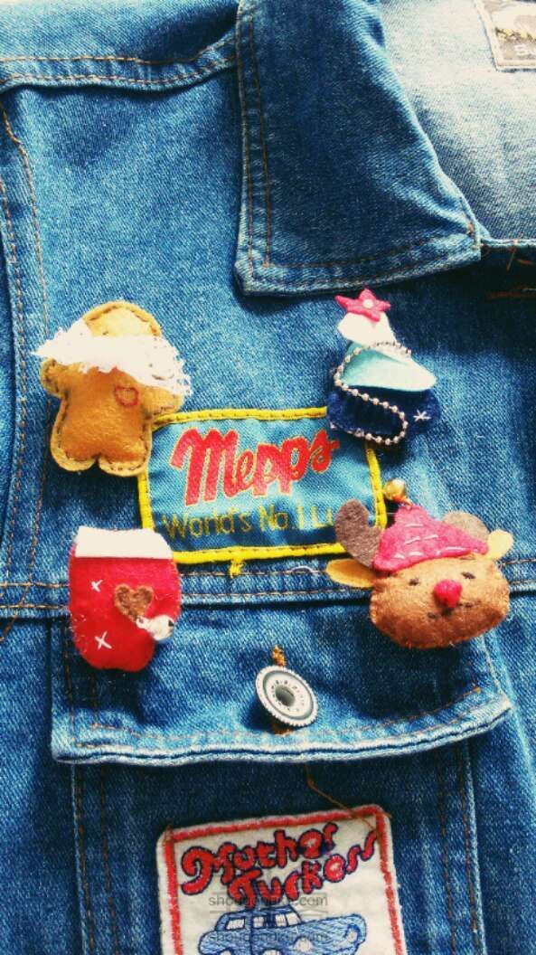 不织布材料包制作教程 快乐圣诞胸针