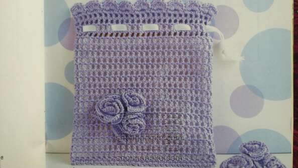 浪漫紫色玫瑰蕾絲袋 钩织方法