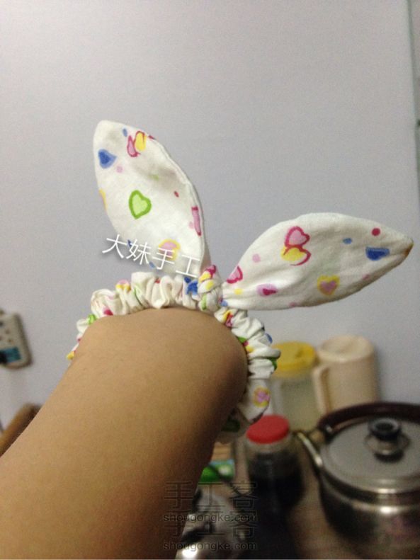 兔耳朵 发饰皮筋教程
