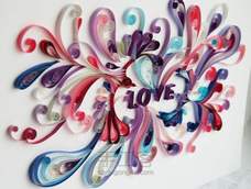 衍纸作品 比翼双飞 卷纸 纸艺术 Quilling