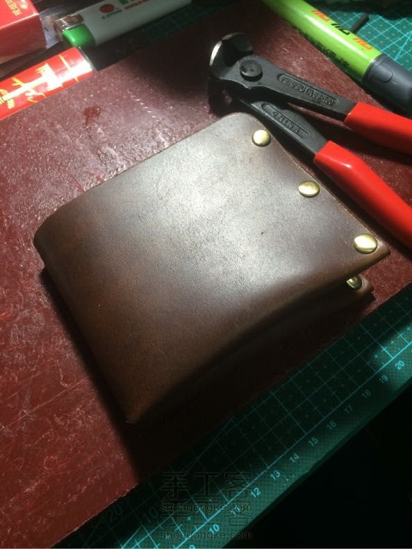 疯马皮简约钱包无手缝DIY教程