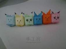 皮卡丘折纸方法,特别简单哦