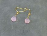 梨子形粉玉髓耳坠