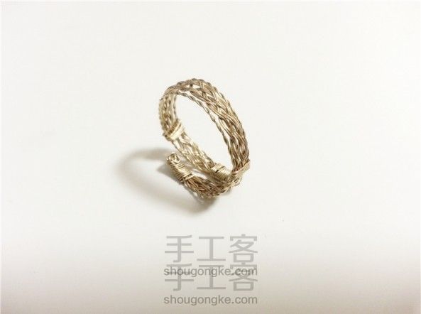 铜丝金属编织戒指，不要任何连接零件，只用铜丝