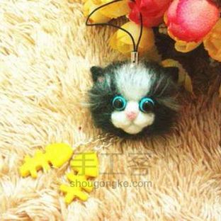「写写的原创羊毛毡手作」植毛版猫咪挂件