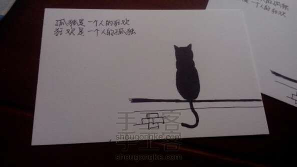 【自制明信片】猫 简笔画