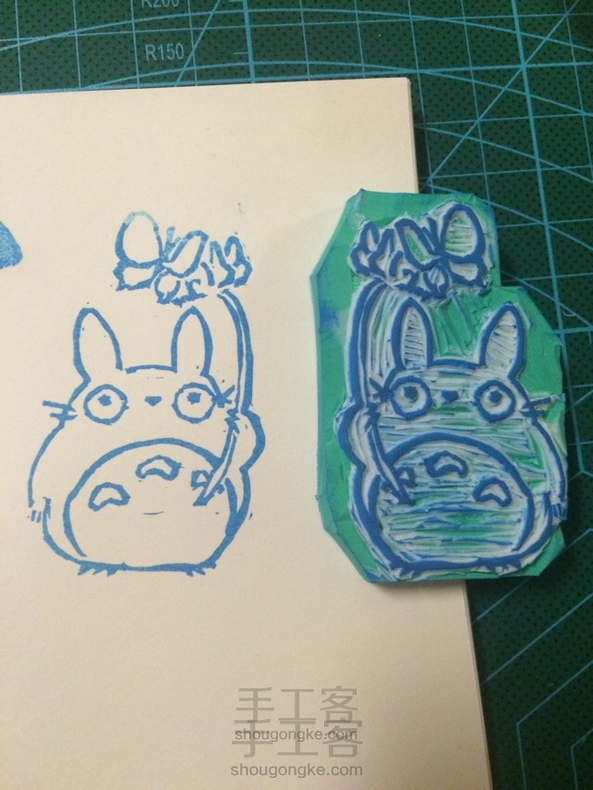 龙猫橡皮章制作教程