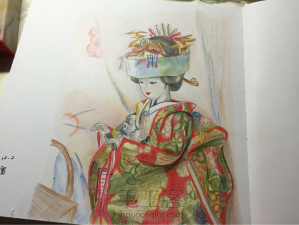 色铅笔手绘教程之日本匠人玩偶