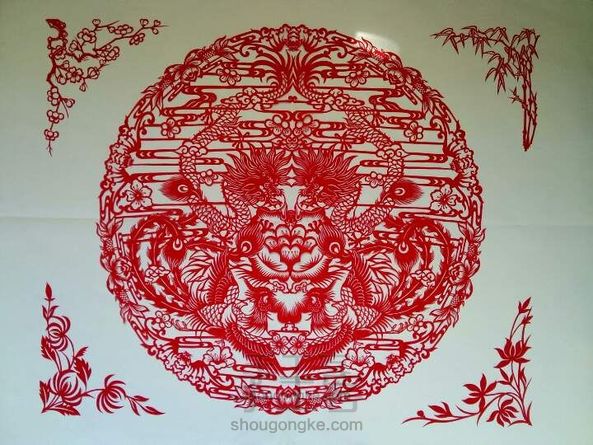 我爱做手工__新婚床头喜花制作教程(盘合)