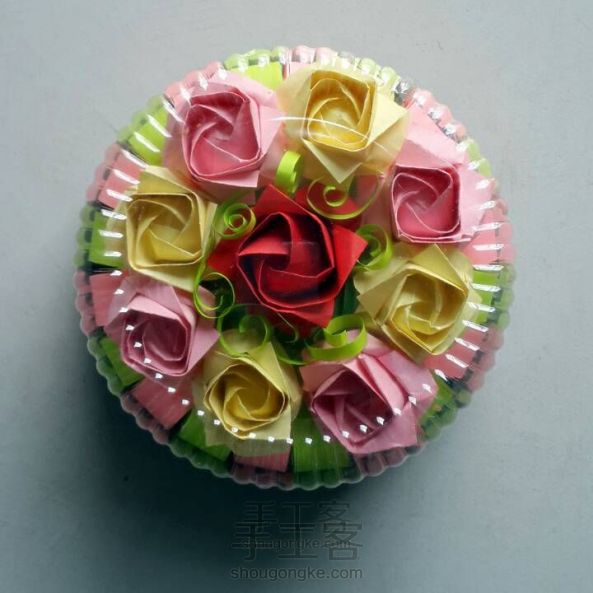 花束蛋糕折纸教程