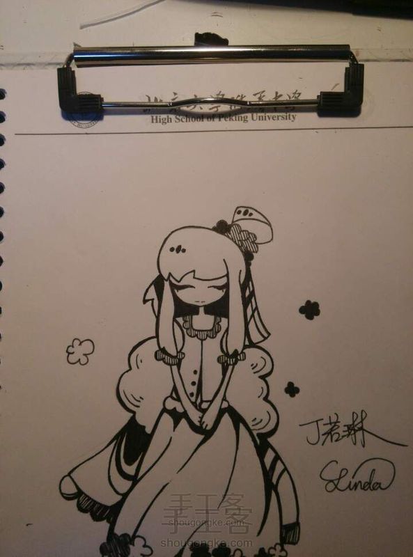 你可爱一只恬静的美女?--线描美女来喽(▽)♪手绘教程