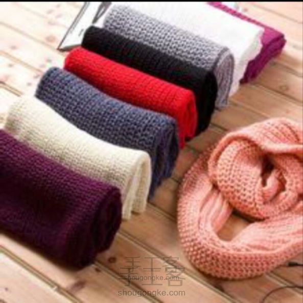 麦穗纹围巾织法
