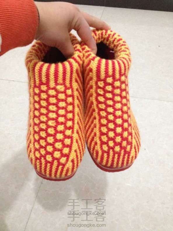 毛线棉鞋制作教程
