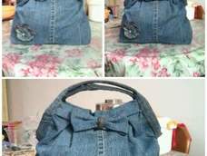 旧牛仔裤改造包包。