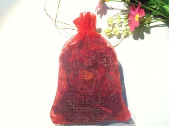 用喜糖纱袋DIY玫瑰香囊