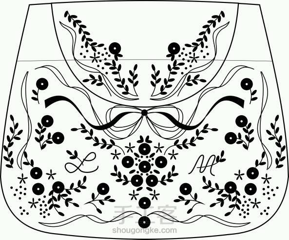 《玫瑰花园》电脑绣花图