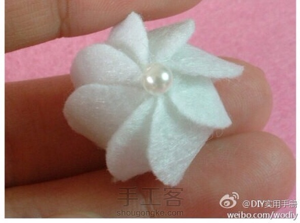 不织布白色珍珠花制作教程
