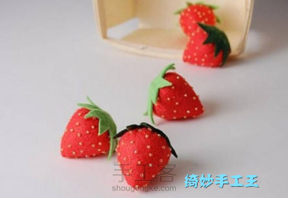 不织布草莓制作教程