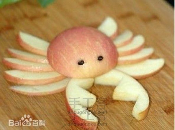 把苹果切成小螃蟹
