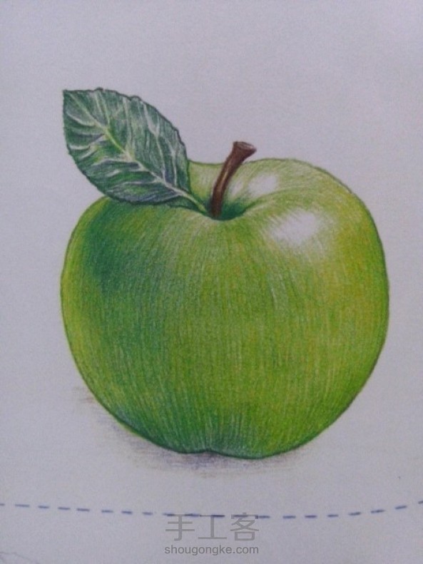 萌之物语.水果系列.教你画可爱绿苹果