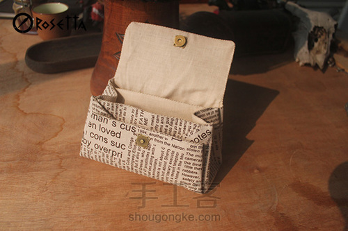 复古棉麻手拿包教程 第17步