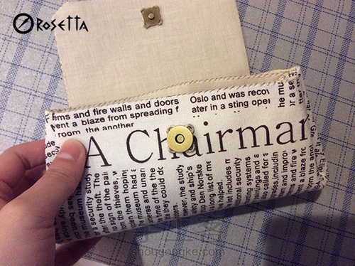 复古棉麻手拿包教程 第13步