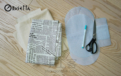 复古棉麻手拿包教程 第2步