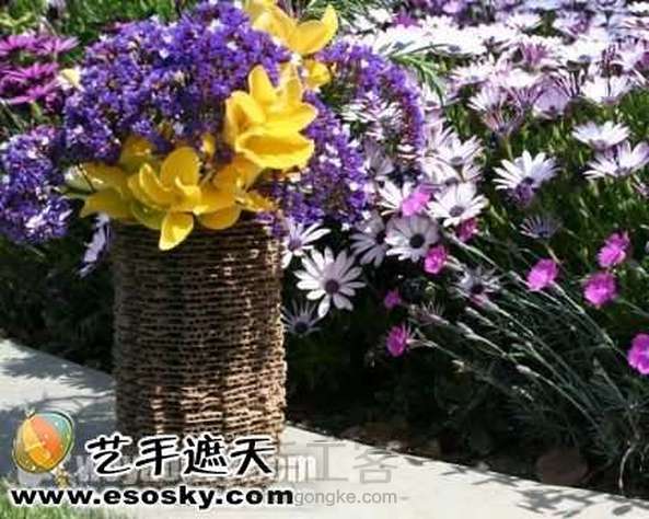 纸板变身田园风花瓶!