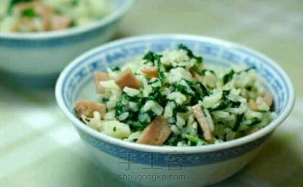 火腿菠菜烩饭