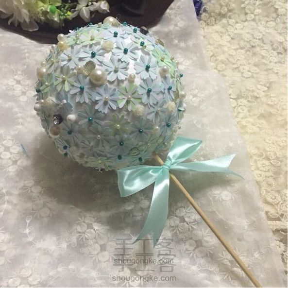 Tiffany blue花球 旧物改造