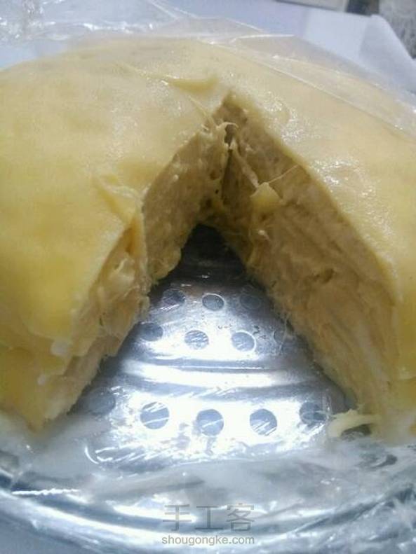 在家自己做的榴莲千层蛋糕