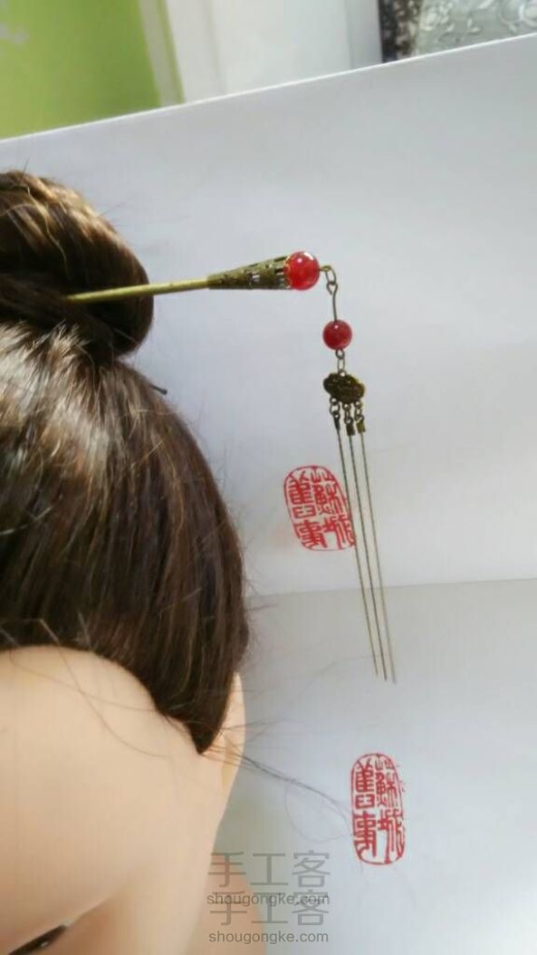 【发簪教程】DIY古风饰品青铜流苏发簪教程