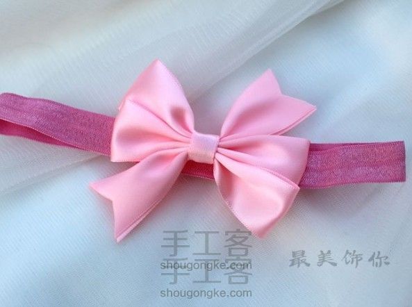 粉色蝴蝶结发带