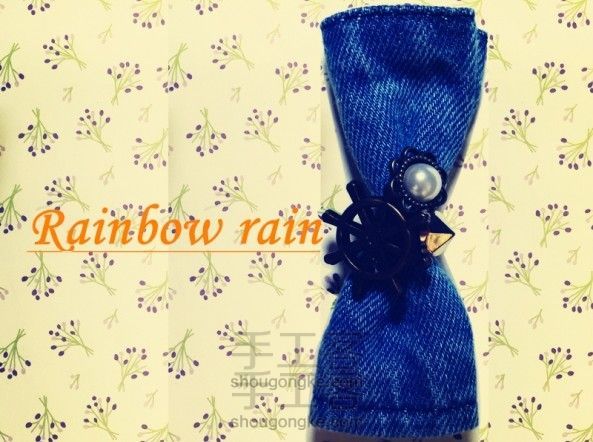 Rainbow原创手工牛仔发夹