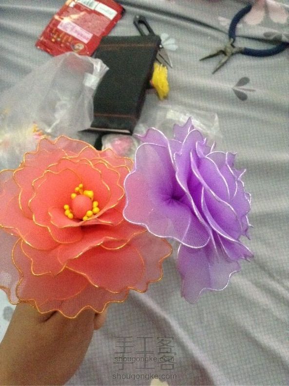 丝网花牡丹,自学的不喜勿喷😄
