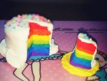 超轻粘土彩虹蛋糕