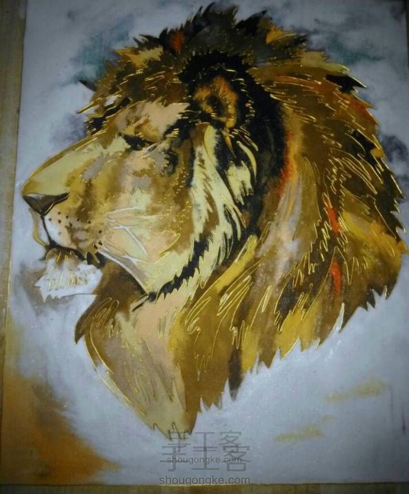 景泰蓝工艺画——狮子也可以这样来