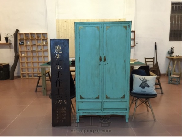 旧柜子改造成复古中国风装饰柜