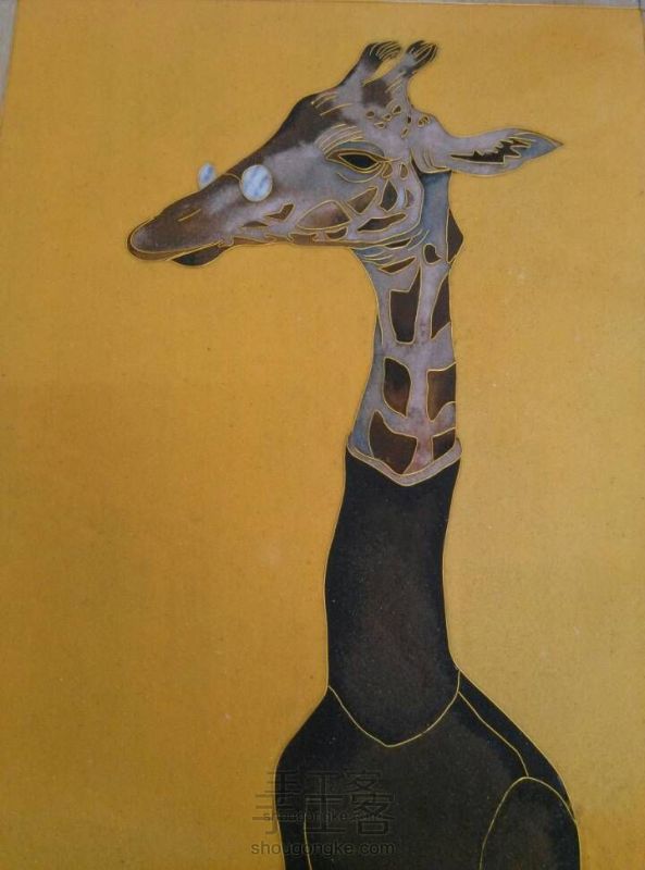 景泰蓝工艺画——长颈鹿