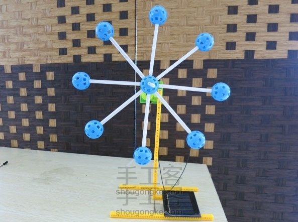摩天轮 太阳能电池板或电池都可做电源(千水星DIY模型材料)
