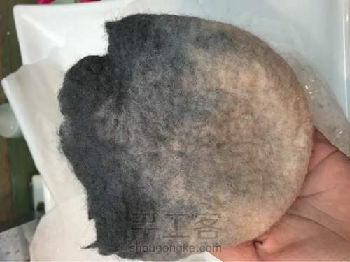 【小人手作】自然渐变湿毡口金包 第10步