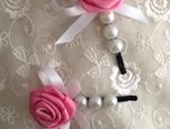 韩国风可爱玫瑰珍珠一字夹制作