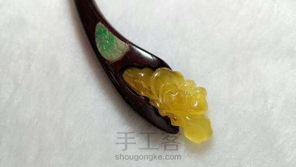 蜜蜡紫檀发簪